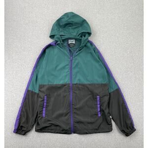 Beautiful Giant Windbreaker Jacket Mens M Green Hooded Full Zip Pockets Outdoors